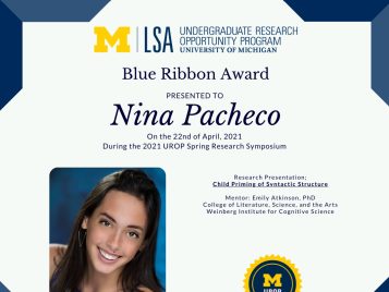 2021 UROP Spring Symposium Blue Ribbon IG 1 